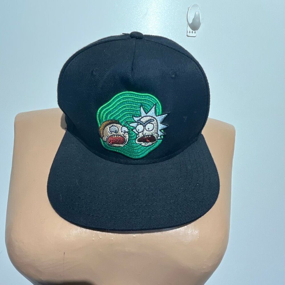 Rick & Morty Black‎ Green Acrylic Wool Screaming Heads Snapback Cap Hat